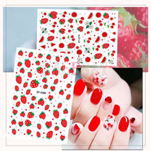 Cute 3D Nail Decals Strawberry Watermelon Rainbow Nail Sticker Art Back Glue Decals for Manicure Sticker for Nails Transfer Foil 2024 - buy cheap