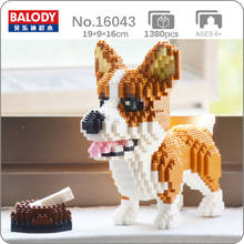 Balody 16043 вельш корги собака животное 3D модель 1380 шт DIY Мини Алмазные блоки кирпичи строительные игрушки для детей без коробки 2024 - купить недорого