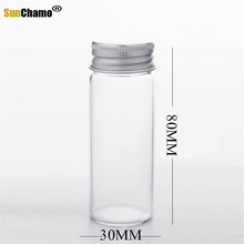 30x80mm Glass Bottles Clear Drifting Christmas Small Wishing with Aluminum Bottle Cap Capacity of 40ML Decoration Decor 2024 - buy cheap