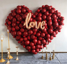 100/80/50 pçs 10 polegada coração fosco romã vermelho látex balão de amor carta balão proposta amante festa de casamento decoração 2024 - compre barato