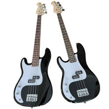 Left Hand 4 String Electric Bass Guitar Black 43 Inch Bass Guitar Solid Basswood Body Bolt on Wood Guitar High Glossy Black 2024 - buy cheap