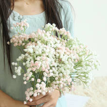Flores artificiais de plástico falsas para bebê, flor de respiração para o casamento e decoração de parte de casa em 5 cores, 1 peça 2024 - compre barato