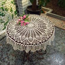 Handmade Crochet Round Dining Table Cloth Lace Table Cover Cup Mat Placemat  Shabby Vintage DIY Crocheted Tablecloth70/80/90/100 2024 - buy cheap