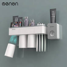 MENEN-soporte de pared para cepillo de dientes, dispensador automático de pasta de dientes, estante de almacenamiento, juego de accesorios de baño, exprimidor LF71010 2024 - compra barato