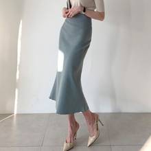 Office Ladies Bodycon High-waist Slim Fit Skirts Simple Solid All Match Elegant Femme Faldas Feminino Sexy Vintage Jupe Summer 2024 - buy cheap