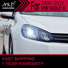 Akd estilo do carro conjunto farol para vw golf 6 faróis bi xenon led farol golf6 r20 led drl hid frente lâmpada acessórios 2024 - compre barato