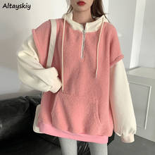 Hoodies Women Baggy 4XL Loose All-match Patchwork Autumn Hooded Pullovers Lady Clothing Stylish Ulzzang Aesthetic Feminino Ins 2024 - buy cheap