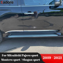 For Mitsubishi Pajero sport/Montero sport/Shogun sport 2019-2021 Carbon Fiber Car Side Door Body Trim Molding Stream Panel 4pcs 2024 - buy cheap
