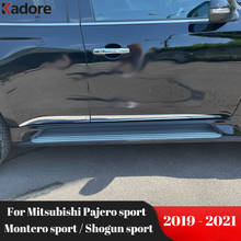 Tira de moldura para puerta lateral de coche, embellecedor de moldura de fibra de carbono para Mitsubishi Pajero sport/Montero sport/Shogun sport 2019-2021 2024 - compra barato