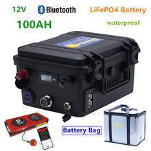 12v 100ah LiFePO4 Battery with Bluetooth 12v lifepo4 battery pack 100AH lithium battery pack  with 10A charger for boat motor 2024 - buy cheap