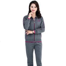 Large size Long sleeve Sporting suit set New Spring autumn two pieces Lady suit sports suit set women Middle age clothing 1102 2024 - buy cheap