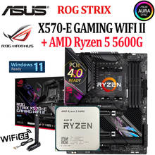 ASUS ROG STRIX X570-E GAMING WIFI II Socket AM4 материнская плата + Ryzen 5 5600G CPU Combo AMD PCI-E 4,0 DDR4 X570 Kit Placa-MOM Новинка 2024 - купить недорого