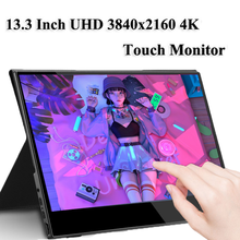 Eyoyo monitor portátil para jogos 13.3 polegadas, lcd 4k uhd tipo c hdmi com tela touch ips 1080p para ps4, notebook, xbox switch e celular 2024 - compre barato