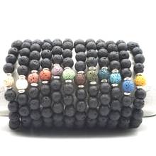 12 Colors 8MM Colourful & Black Lava Stone Bead Bracelet DIY Aromatherapy Essential Oil Diffuser Jewelry 2024 - buy cheap