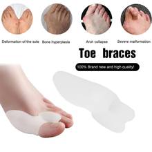 1 pc branco macio gel toe separador maca straighteners alinhamento união hallux valgus protetor polegar alívio da dor cuidados com os pés 2024 - compre barato