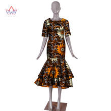 Brw-novos vestidos africanos para mulheres, roupas finas e elegantes de áfrica, bainha plissada, vestido de festa wy1027, 2021 2024 - compre barato