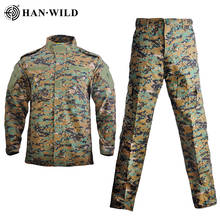 Камуфляжный костюм для кемпинга HAN WILD, Тактическая Военная куртка в стиле татико + брюки, камуфляжная одежда для страйкбола, пейнтбола, костюм в стиле милитари 2024 - купить недорого