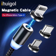 ihuigol Magnetic USB Cable Universal Cell Phone Lighting Micro USB Type C For iPhone Huawei Mobile Phone Magnet Charging Cables 2024 - buy cheap