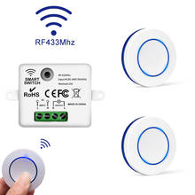 Mini Light Switch Round Wireless Panel Switch Remote Control 10A Relay  Receiver RF 433Mhz Module Transmitter For Bedroom 2024 - compre barato
