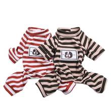 Mono de pijama con tejido suave para perro y gato, camiseta de chándal a rayas para cachorro, 5 tamaños, 2 colores, novedad 2024 - compra barato