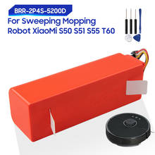 Bateria de substituição original para xiaomi roborock s50 s51 s55 t60 BRR-2P4S-5200D varrendo esfregando robô aspirador pó 5200mah 2024 - compre barato