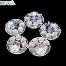 6pcs Miniature Dollhouse dinnerware porcelain tea set tableware Cup plate Colorful floral print 2024 - buy cheap