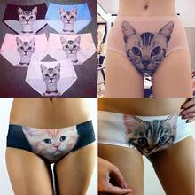 Sexy Panties Wholesale Pink 3d Print Cat Cotton Underwear Women Panties Seamless Briefs Ropa Interior Mujer Lingerie 2024 - buy cheap