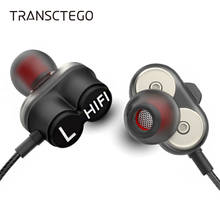 3.5mm Wired Headphones with Mic Dual Dynamic In Ear Stereo HiFi Earphone Bass Earbuds DJ Running Sport Headsets Games Earphones 2024 - buy cheap