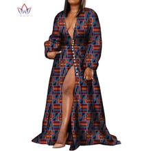 BintaRealWax African Dresses for Women Dashiki Deep V-neck Dress for Party Bazin Rich Spit African Wax Print Dresses WY8099 2024 - buy cheap
