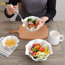 Creative Ceramic White Tableware Ice Cream Bowl Salad Dessert Noodles New Vegetables Fruit Bowls Kitchen Tableware 2024 - buy cheap