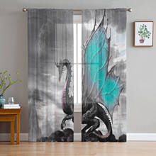 Magic Western Dragon Retro Tulle Sheer Window Curtains for Living Room Bedroom Modern Tulle Voile Curtains Drapes Decoration 2024 - buy cheap