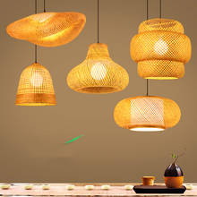 Luminária pendente de vime, em rattan, madeira, feita à mão, luz de bambu, sala de jantar, fazenda, cozinha, lâmpada japonesa 2024 - compre barato
