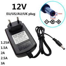 12V 1.25A AC/DC Power Adapter Supply Converter 12 Volt 1250mA 100~240V EU/UK/US/AU Plug 5.5mm*2.5mm Transformer 2024 - buy cheap