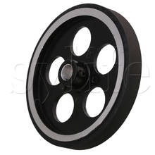 30x1cm Aluminum Rubber Rotary Encoder Wheel for Measuring Black Silver 2024 - buy cheap