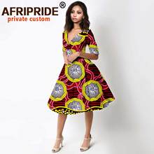 Women Casual Dress African Ankara Print A-line Dress V-neck Knee Dress Sexy Fashion Party Wear Plus Size Outfits A2025020 2024 - buy cheap