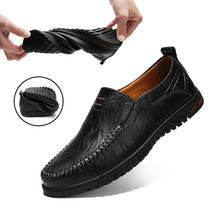 Genuine Leather Men Shoes Luxury Brand 2021 Casual Formal Loafers Men Moccasins Italian Black Male Driving Shoes Zapatos Hombre 2024 - buy cheap
