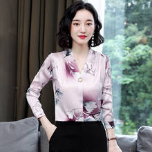 Korean Fashion Silk Women Blouses Office Lady Blusas Satin Long Sleeve Shirt and Blouse Plus Size Womens Tops and Blouses 2024 - buy cheap