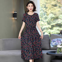 Casual Women's Dresses Summer Sundress Vintage Short Sleeve Summer Dresses Woman 2022 New Draw String Elegant Midi Dresses 2024 - buy cheap