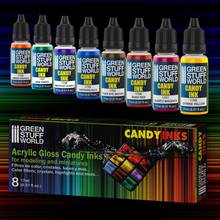 Green Stuff World Acrylic Gloss Candy Ink Paint Set for Modelling Paint and Miniatures