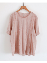 Lamtrip шнуровка стежка Открытое платье с вышивкой короткий рукав хлопковая рубашка футболка в стиле «Mori Girl 2021 лето 2024 - купить недорого