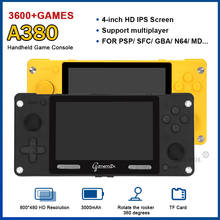 Портативный игровой плеер A380, 32 ГБ, 3600 + игр, 4,0 дюйма, HD IPS экран, портативный джойстик, ретро игровая консоль