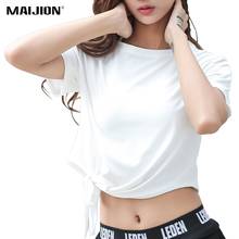 MAIJION Women Comfortable Gym Yoga T-shirt Back Breathable Elastic Fitness Sport Shirt Patchwork Quick Dry Running Workout Top 2024 - buy cheap