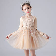 Exquisite Spring Autumn Red Long Sleeve Flower Girl Mesh Lace Holiday Dress Children Kid Birthday Party Princess Tutu Dresses 2024 - buy cheap