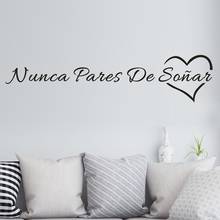 Spanish Quotes Never Stop Dreaming Wall Sticker Removable Vinyl Decal For Home Decor Bedroom Living Room Decorative Stickers New 2024 - buy cheap