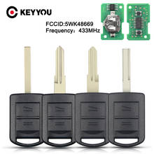 KEYYOU-llave de coche remota de 2 botones, 433Mhz, 5WK48669, Chip ID40 para Vauxhall, Opel, AGILA, MERIVA, ASTRA C, COMBO, VAN, TIGRA, VECTRA 2024 - compra barato