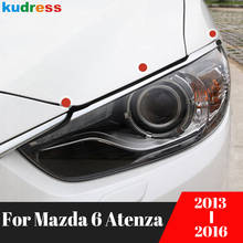 For Mazda 6 Mazda6 Atenza sedan 2013 2014 2015 2016 Chrome Front Head Light Lamp Eyebrow Cover Trim Car Headlight Eyelid Strips 2024 - buy cheap