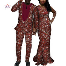 African Print Dresses for Women Bazin Riche Long Sleeveless Dresses African Men Top and Pants African Couple Clothes WYQ158 2024 - buy cheap