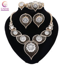 CYNTHIA High Quality Gold color Jewelry Set Nigerian Wedding African Beads Costume Jewelry Necklace Bracelet Earrings Ring Set 2024 - buy cheap