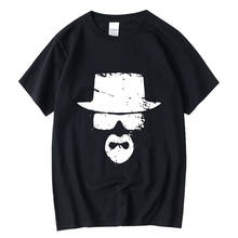XIN YI Мужская футболка высокого качества с коротким рукавом из 100% хлопка с забавным принтом heisenberg, повседневная мужская футболка с круглым вырезом 2024 - купить недорого