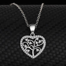 Collar de plata de ley s925 con forma de corazón, colgante con forma de árbol de la vida, para mujeres 2024 - compra barato